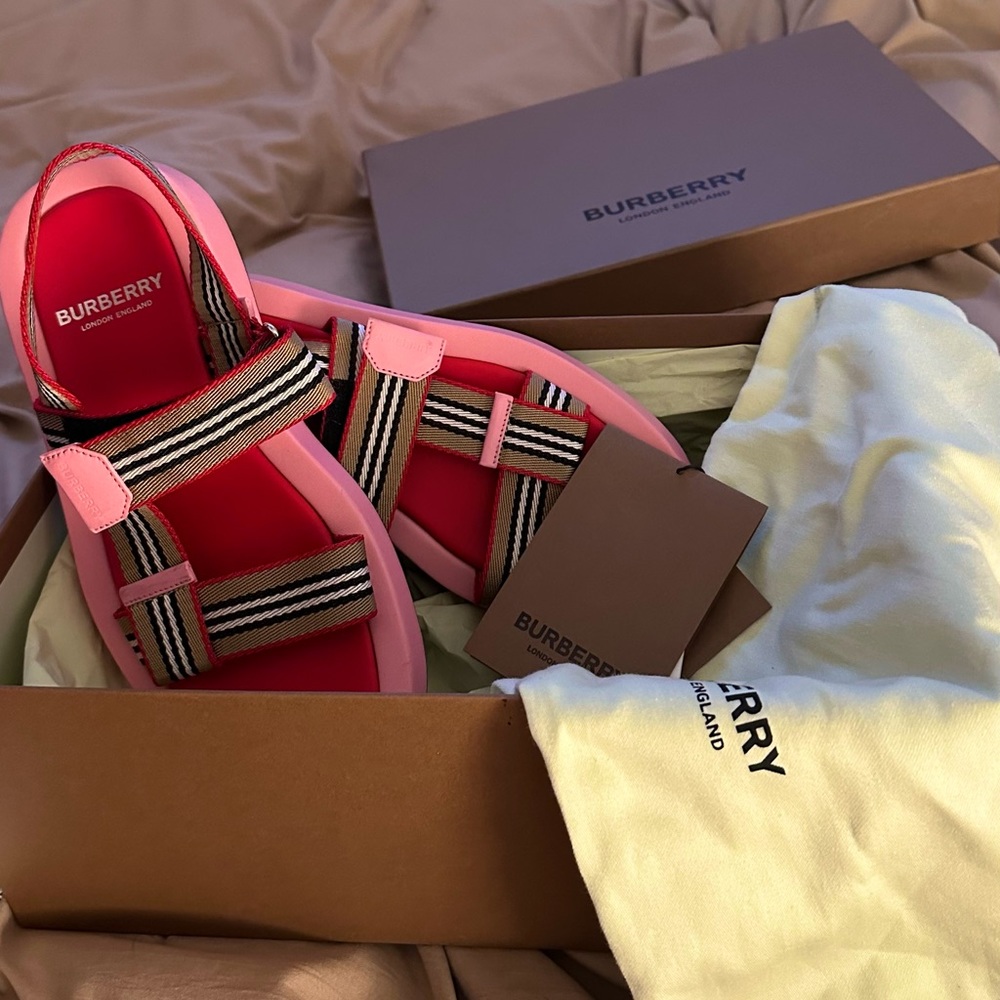 Burberry Eve Icon Stripe Sporty Sandals - worn twice. - Picture 1 of 5
